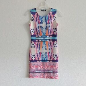 SIGNATURE Geometric Multicolor Bodycon Dress NWT